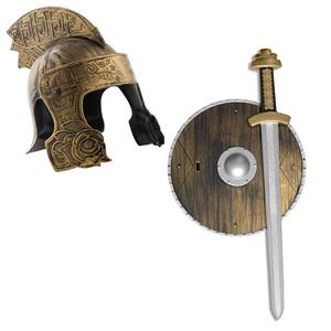 Funny Fashion Ridder helm brons met set ridder speelgoed wapens -