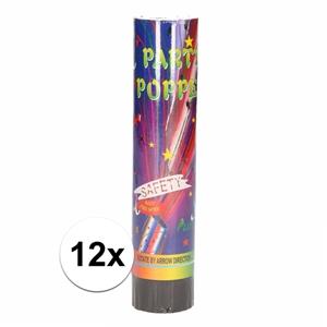 12x Party poppers confetti 20 cm -