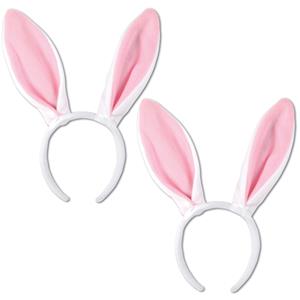 Multipak van 2x stuks bunny oren wit met roze voor volwassenen