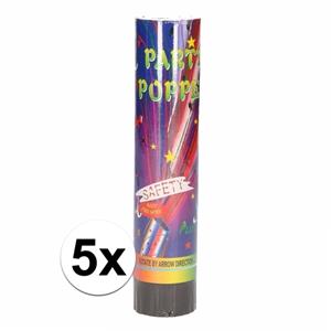 5x Party poppers confetti 20 cm -