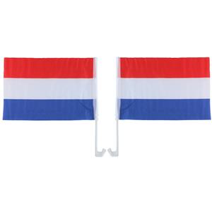 Merkloos Nederland/holland autovlaggen setje van 4 stuks 30 x 45 cm -