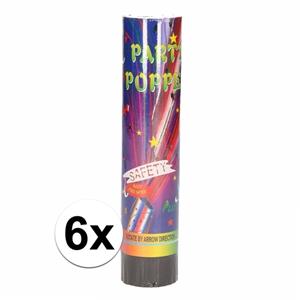 6x Party poppers confetti 20 cm -