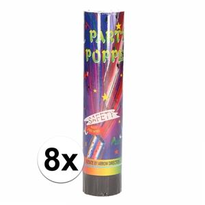 8x Party poppers confetti 20 cm -