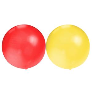Bellatio 10x groot formaat ballonnen rood en geel met diameter 60 cm -