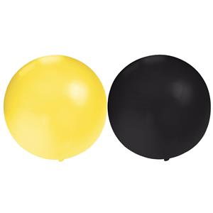 Bellatio 10x groot formaat ballonnen zwart en geel met diameter 60 cm -