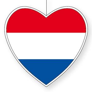 Bellatio Nederland hangdecoratie hart 14 cm -