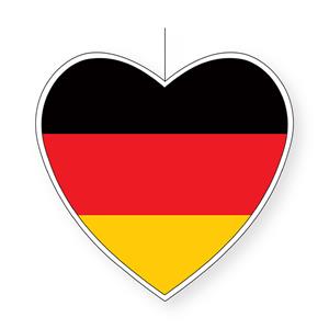 Bellatio Duitsland hangdecoratie hart 28 cm -