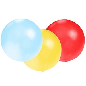 Bellatio 15x groot formaat ballonnen rood/blauw/geel met diameter 60 cm -