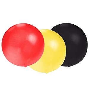 Bellatio 15x groot formaat ballonnen rood/zwart/geel met diameter 60 cm -