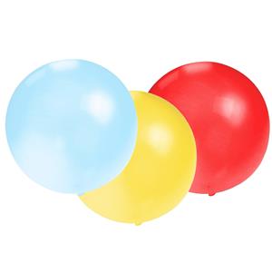 Bellatio 24x groot formaat ballonnen rood/blauw/geel met diameter 60 cm -