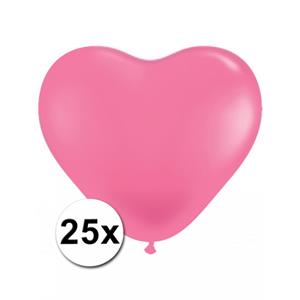 Shoppartners Hartjes ballonnen roze 25 stuks -