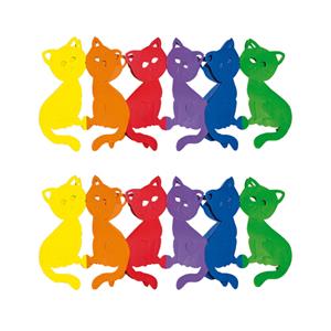 Set van 2x stuks regenboog verjaardagsslinger katten/poezen 3 meter -
