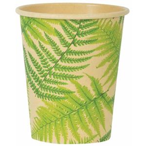 Varenblad jungle eco thema drinkbekers 10x stuks 240 ml van karton - Feestartikelen