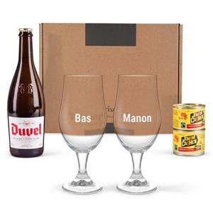 YourSurprise Bier borrelpakket met gegraveerde glazen