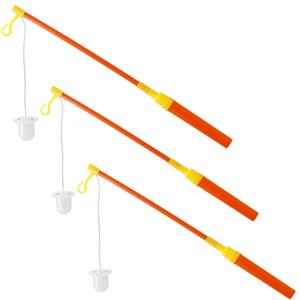 Folat Lampionstokjes - 3x - oranje/geel met lichtje - cm -