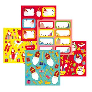 Merkloos Sinterklaas cadeau stickers - naam stickers - 15 vellen -