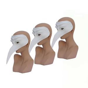 Faram Party 4x stuks wit plastic Venetiaans snavelmasker -