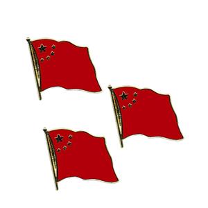 Bellatio Set van 3x stuks pin broche supporters speldje vlag China 20 mm -