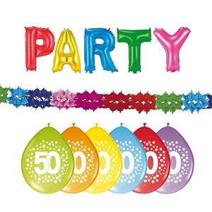 Haza Verjaardag feest 50 jaar versieringen pakket 3-delig -