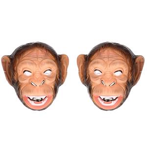Funny Fashion Set van 4x stuks plastic apen dieren verkleed masker voor volwassenen