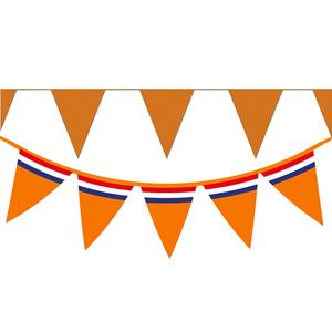 Bellatio Oranje Holland vlaggenlijnen - 4x stuks van 10 meter - 2 soorten -
