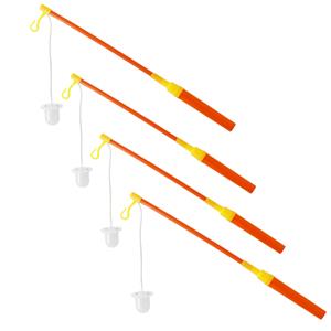 Folat Lampionstokjes - 10x - oranje/geel met lichtje - cm -