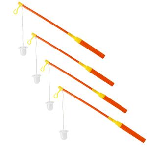 Folat Lampionstokjes - 6x - oranje/geel met lichtje - cm -