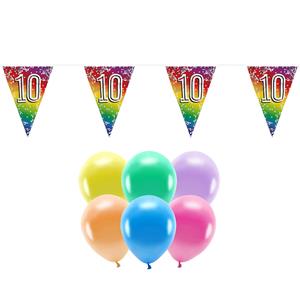 Boland Party 10e jaar verjaardag feest versieringen - Ballonnen en vlaggetjes -