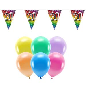 Boland Party 20e jaar verjaardag feest versieringen - Ballonnen en vlaggetjes -