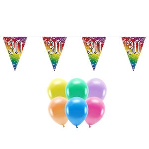 Boland Party 30e jaar verjaardag feest versieringen - Ballonnen en vlaggetjes -