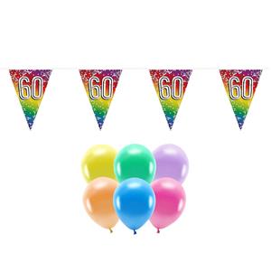 Boland Party 60e jaar verjaardag feest versieringen - Ballonnen en vlaggetjes -