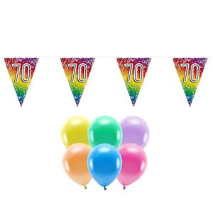 Boland Party 70e jaar verjaardag feest versieringen - Ballonnen en vlaggetjes -