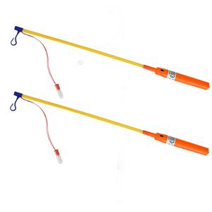 Tender Toys Lampionstokjes - 2x - oranje - met lichtje - 50 cm -