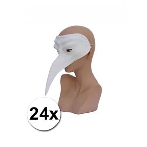 24 witte Venetiaanse snavelmaskers -