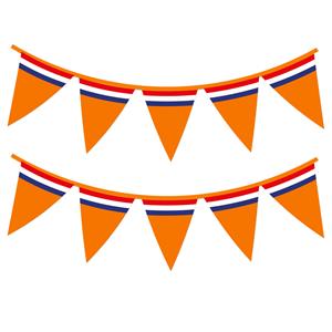 Bellatio Oranje Holland vlaggenlijn met Nederlandse vlag 10 meter -