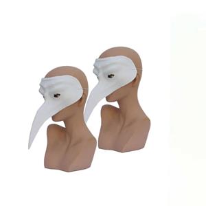 Faram Party 2x stuks wit plastic Venetiaans snavelmasker -