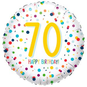 DeBallonnensite 70ste verjaardag ballon confetti
