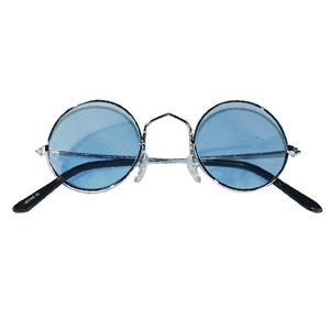 Faram Party Toppers - Hippie Flower Power Sixties ronde glazen zonnebril blauw -