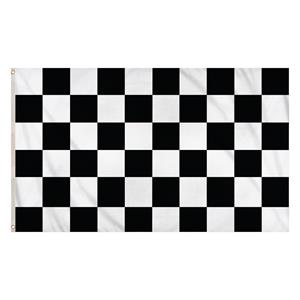 Henbrandt Finish vlag zwart wit met ophangringen 90 x 150 cm -