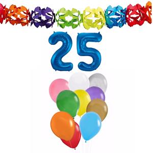 Faram Party Verjaardag versiering pakket 25 jaar - opblaascijfer/slinger/ballonnen -