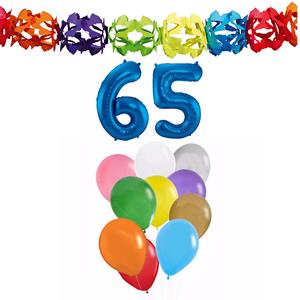 Faram Party Verjaardag versiering pakket 65 jaar - opblaascijfer/slinger/ballonnen -