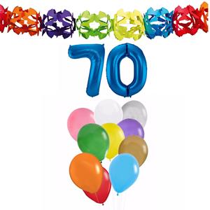 Faram Party Verjaardag versiering pakket 70 jaar - opblaascijfer/slinger/ballonnen -