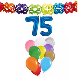 Faram Party Verjaardag versiering pakket 75 jaar - opblaascijfer/slinger/ballonnen -