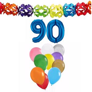 Faram Party Verjaardag versiering pakket 90 jaar - opblaascijfer/slinger/ballonnen -