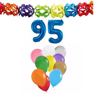 Faram Party Verjaardag versiering pakket 95 jaar - opblaascijfer/slinger/ballonnen -