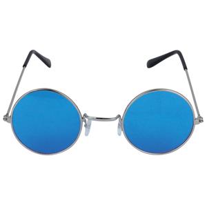 Henbrandt Toppers - Blauwe hippie flower power zonnebril met ronde glazen -