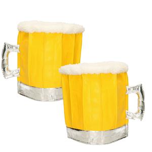 Smiffys 4x stuks bier hoed oktoberfest / bier festival geel voor volwassenen