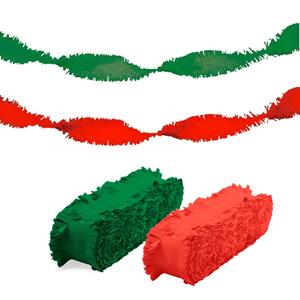 Folat Halloween - Feest versiering combi set slingers rood/groen 24 meter crepe papier -