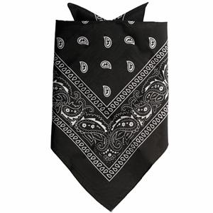 Partychimp Traditionele bandana - zwart - 52 x 55 cm -
