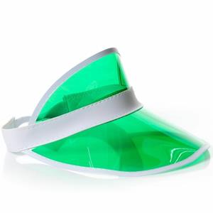 Partychimp Jaren 80 transparante zonneklep - groen -